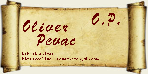 Oliver Pevac vizit kartica